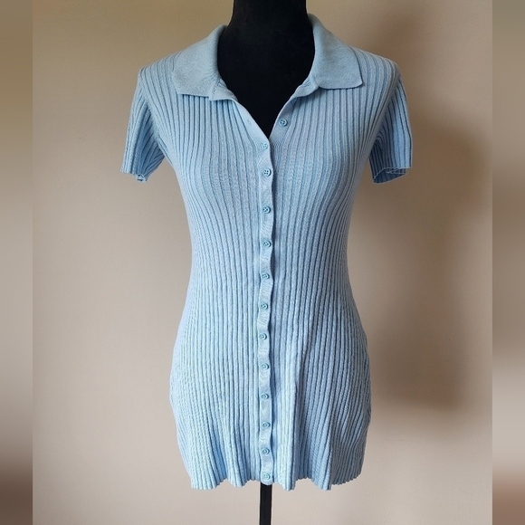Urban Outfitters Blue Button-Down Polo Dress Size M. - Picture 1 of 6